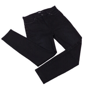 Hudson Los Angeles Barbara Super Skinny High Rise Black Five Pocket Color Jean